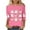 064-Pink, variant on Ounisa Halloween Womens 3/4 Length Sleeve Tops Round Neck Loose Cute Tee Shirts Dressy Casual Print Blouses Tunic