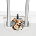 thumbnail image 3 of Corgi Dog 2Pcs PU Leather Round Luggage Tags with Privacy Cover and Name ID Tag for Suitcase, Handbags, Backpacks, School Bags, 3 of 6