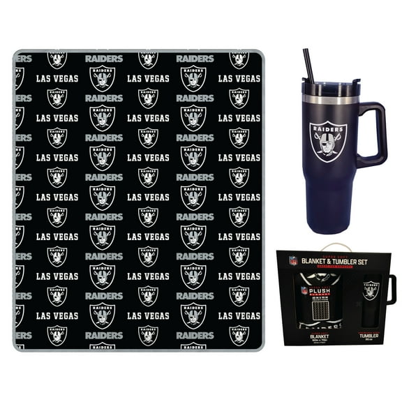 Pegasus Las Vegas Raiders 60" x 70" Logo Blanket and 30oz Stainless Steel Tumbler Combo