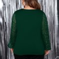 thumbnail image 3 of ameIAEA Women's Plus Size Blouses Long Sleeve Sequin Sparkly Tops Solid Color Crewneck Elegant Shirts, 3 of 4