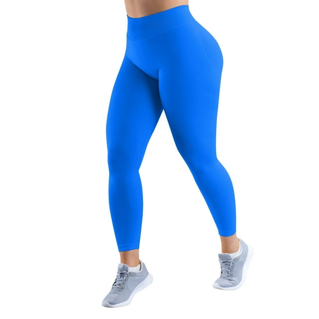 Pantalones de yoga de cintura alta para mujer: leggings de nailon y spandex que realzan los glúteos, corte ajustado para fitness/ocio, tallas S-XL