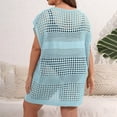 thumbnail image 4 of Vmvidoty Womens Oversized Crochet Hollow Out Swimsuit Coverup Summer 2026 Boat Neck Beach Bathing Suit Cover Up Dress Blue Free Size, 4 of 5