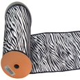 thumbnail image 1 of Vickerman 4" x 10yd Silver Lame Velvet Black Zebra Ribbon, 1 of 1