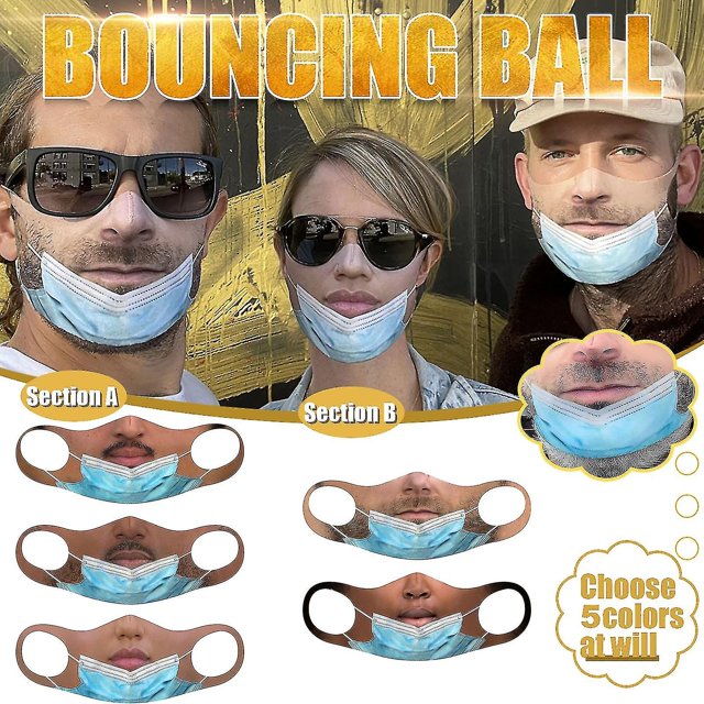 Máscaras divertidas con estampado de hombre para mujeres adultas, máscara facial de broma reutilizable, tela cómoda y lavable