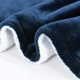 thumbnail image 4 of Sherpa Fleece Throw Blankets for Winter Super Soft Flannel Wool Like Reversible Velvet Plush Couch Blanket Lightweight(Navy Throw Size 50"x60"), 4 of 7