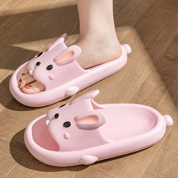Herrnalise Boys Girls Summer Slippers Cute Cartoon Bunny Children Non-Slip Beach Water Shoes Kids Shower Pool Slippers Bathroom Sandals