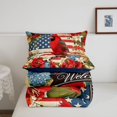 thumbnail image 5 of Manfei Cardinal Bird Blossoms Full Size Comforter Sets,American Flag Bedding Comforter Set,Red Green,Navy Blue Reversible,3pcs,1 Comforter and 2 Pillowcases, 5 of 7