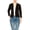 Black, variant on Houndstooth Pattern, Open Front, 3/4 Sleeve Fashion Jackets, Women's