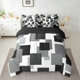 thumbnail image 2 of Castle Fairy Abstract Rectangle 7-Piece Bedding Comforter Set for Teens Men Women,Geometric Theme King Bedding Sets,Black Grey White Ultra Soft Bed Sheets,Super Cozy Room Decor, 2 of 8