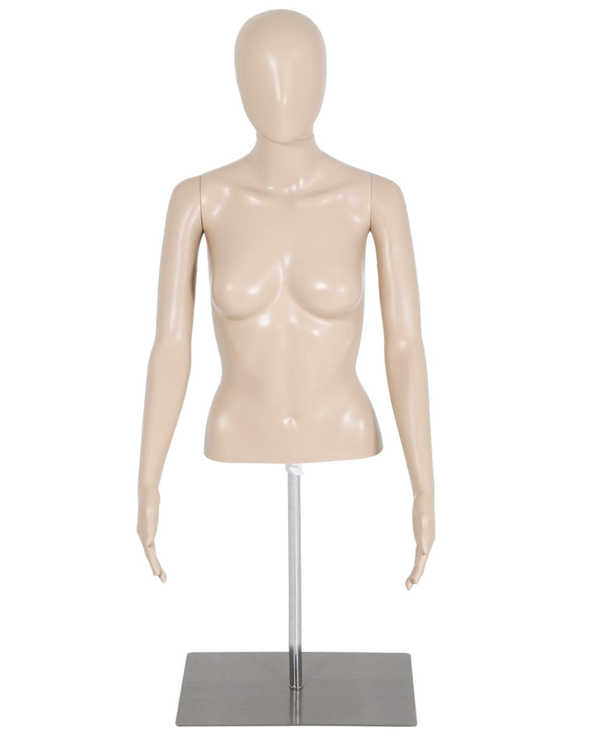 Female Mannequin Torso Dress Form Sewing Manikin 42-59 Inch Height Adjustable Dress Model Mannequin Display Head Dress Mannequin Clothing Form Metal Base Stand