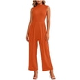 thumbnail image 2 of YuXingFu Womens Jumpsuits for Women Petite Straight Cigarette - Raw Hem Office Red M, 2 of 8