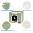 thumbnail image 3 of Casa Y Cama Plegable  Bloosom Para Gato Con Cojín Suave, Verde Claro, 3 of 4