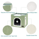 thumbnail image 3 of Casa Y Cama Plegable  Bloosom Para Gato Con Cojín Suave, Verde Claro, 3 of 4