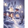 thumbnail image 1 of Pintura de diamante 5D DIY taladro redondo completo decoración de vista de calle nocturna nevada 30x40cm, 1 of 9