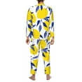 thumbnail image 5 of Bingfone Men'S Pajama Set 2 Piece Loungewear Pjs, Long Sleeve With Pajama Pants-Tropical Lemon, 5 of 9