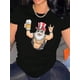 thumbnail image 1 of Camisetas divertidas para mujer, con estampado de animales, manga corta, cuello redondo, para verano, casual, holgadas, ligerasWomen's Fashion Beer Old for Man Graphic Tee - Casual Crew Neck Short S, 1 of 6