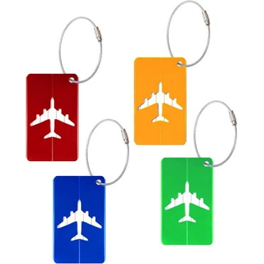 4 Pack Luggage Tags for Suitcases,Silicone Luggage Tag ,Outdoor Luggage Instrument Tag with Name ID Card Luggage Accessories for Travel Tags 4 Colors