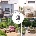 thumbnail image 4 of SEGMART Outdoor Hanging Egg Chair with Stand, Wicker Hanging Swing Chair with Steel Frame and UV Resistant Cushion, Hammock Basket Egg Chair, 350lbs Capacity for Indoor Outdoor Yard Balcony Patio, 4 of 9