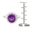 thumbnail image 3 of Sterling Silver with Natural Amethyst and White Topaz Halo Ring, 3 of 3