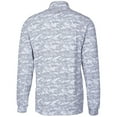thumbnail image 3 of Men's Cutter & Buck Charcoal UIC Flames Big & Tall Traverse Camo Print Stretch Quarter-Zip Pullover Top, 3 of 3
