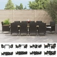 thumbnail image 3 of vidaXL Patio Dining Set with Cushions Outdoor Furniture Black Poly Rattan, 3 of 26