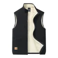 thumbnail image 3 of Chalecos de lana de cordero para hombre, chaqueta informal y versátil de talla grande con cuello levantado, cálido y acolchado, para otoño e invierno, 2024, 3 of 5