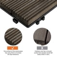 thumbnail image 2 of Alden Design 12” x 12” Interlocking Wood Flooring Tiles for Deck, Pack of 27, Black, 2 of 18