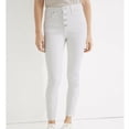 thumbnail image 1 of Madewell 10” High Rise Skinny Crop Jeans Pure White Button Front Edition Size 32, 1 of 1