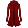 thumbnail image 2 of Women's Zip Up Long Hoodie Jacket Lightweight Tunic Sweatshirt Open Front Slim Fit Cardigan with Pockets, 2 of 5
