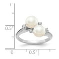 thumbnail image 2 of 14K White Gold Ring Band 2 mm Polished Diamond & Pearl Mounting, 2 of 2