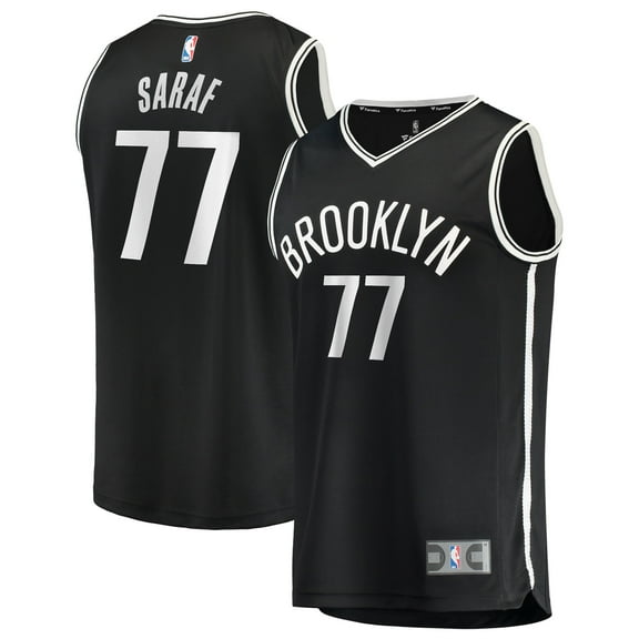 Youth Fanatics Ben Saraf Black Brooklyn Nets Fast Break Replica Jersey - Icon Edition