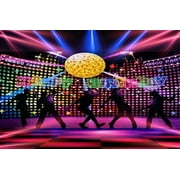 Happy Birthday Disco Banner 70s 80s 90s Fever Dance Let's Glow Crazy Neon Backdrop Background Hippie Party Decorations Supplies