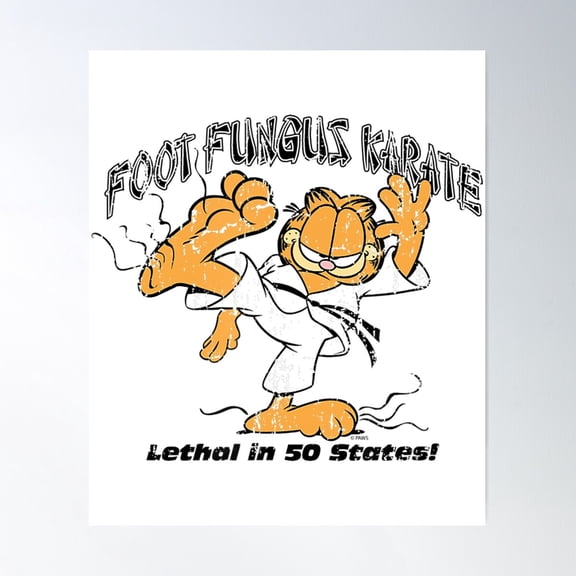 Garfield Foot Fungus Karate Poster Wall Art, Modern Wall Decor For Living Room Bedroom, 12x18 UNFRAMED