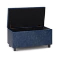 thumbnail image 4 of Cosmopolitan 34 in.W Contemporary Storage Ottoman in Denim Blue Faux Leather, 4 of 9