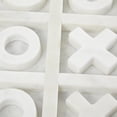 thumbnail image 4 of DecMode 9" x 1" White Marble Tic Tac Toe Game Set, 1-Piece, 4 of 7