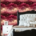 thumbnail image 6 of Boho Peel and Stick Wallpaper Mystical Pink Sunset Sky Golden Clouds Crescent Moon Wall Mural 23.6in x 9.8ft Self Adhesive Removable Wall Paper Contact Paper for Nursery Bedroom Cabinets, 6 of 8
