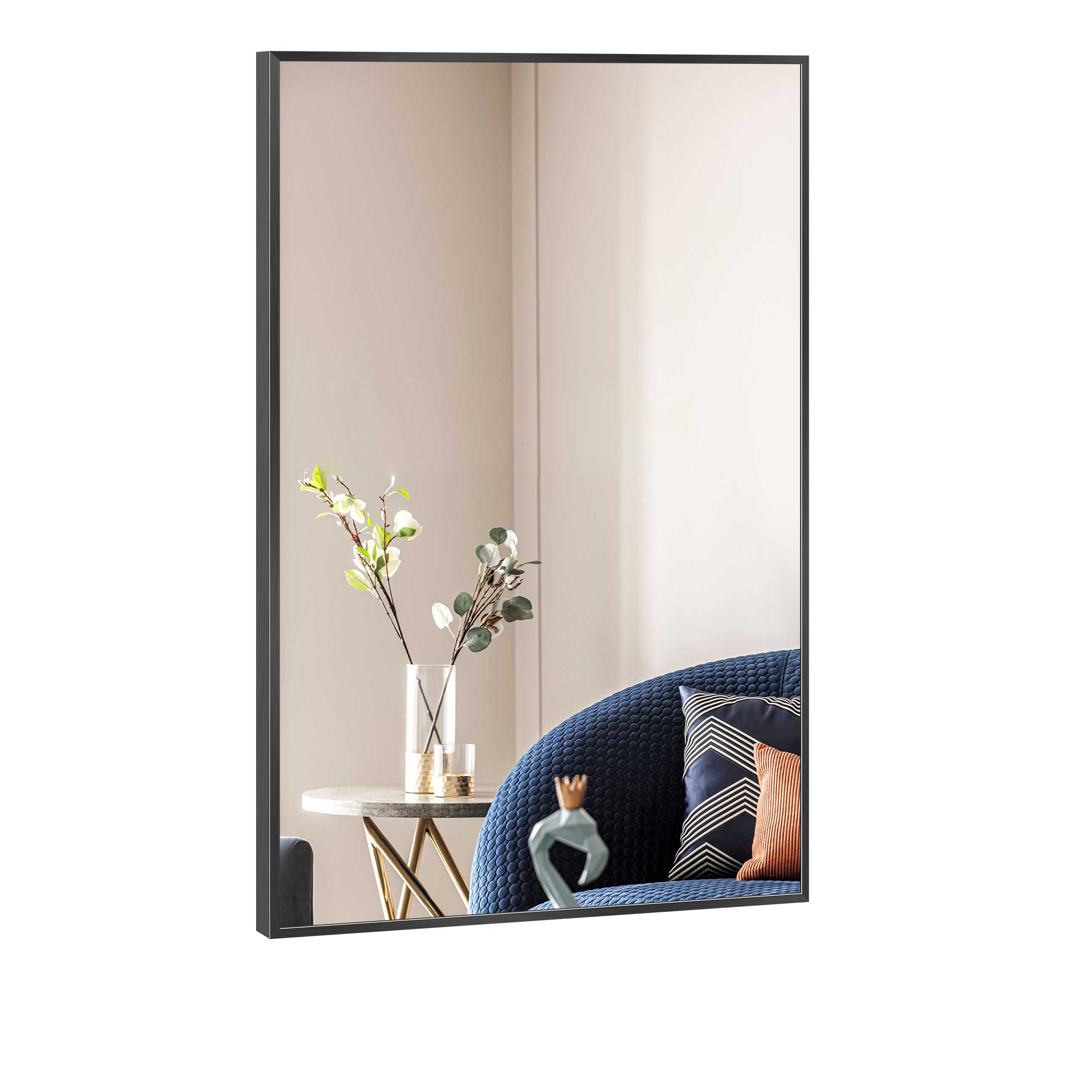 Wall Mirror Decorative Wall Mirror Bathroom Mirror Rectangle Mirror for Bedroom Living Room Dining Room 24\" x 36\" Black