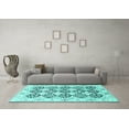 thumbnail image 3 of Ahgly Company Machine Washable Indoor Round Persian Turquoise Blue Traditional Area Rugs, 7' Round, 3 of 4