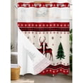 thumbnail image 3 of Ethnic Winter Deer Christmas Trees No Hooks Shower Curtain with Snap in Fabric Liner Set, Winter Snowflake on Linen Shower Curtains Waterproof Bathroom Curtain with See Through Top Window, 72x72 Inch, 3 of 6