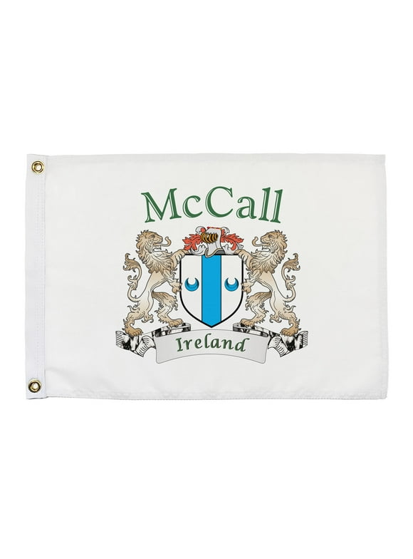 McCall Irish Coat of Arms Small White Flag - 16"x10.5" inches