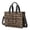 Thanksgiving Dark Brown Plaid Pattern, variant on Thanksgiving Harvest Food Cartoon Canvas Messenger Tote Bag, Teacher Tote with Multi Pockets & Removable Strap, Durable Canvas Gifts for Work Travel Shopping