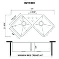 thumbnail image 3 of Ruvati Corner Butterfly Undermount Kitchen Sink 16 Gauge 44" Double Bowl, 3 of 15