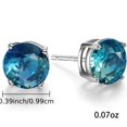 thumbnail image 4 of Gorgeous Sterling Silver Tourmaline Earrings - 925 Silver, Multi-Color, Anti-Allergy, 678 Mm Round Single Gem Earrings for Women & Teenagers, 4 of 4