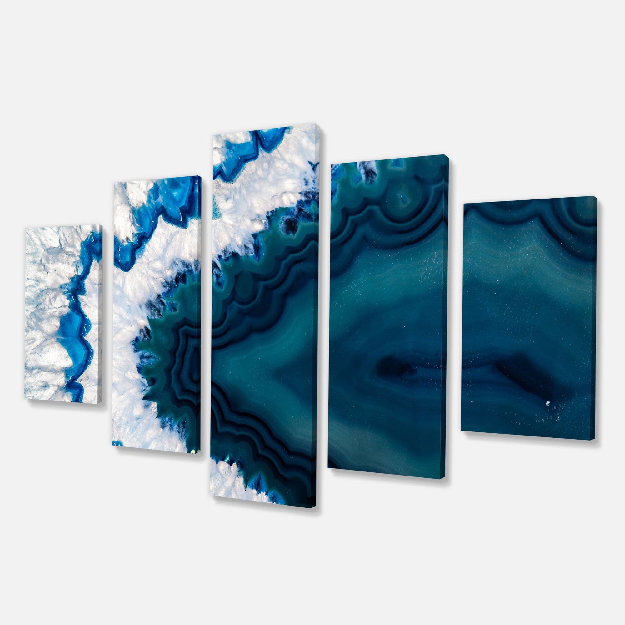 Designart 'Blue Brazilian Geode ' Contemporary Canvas Wall Art Print
