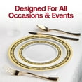 thumbnail image 6 of Smarty 7.5" White w/ Black & Gold Royal Rim Plastic Salad Plates 120ct, 6 of 7