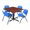 Cherry / Blue, variant on Romig Pillar 36 in. Square X-Base Breakroom Table- Maple & 4 M Stack Chairs- Black