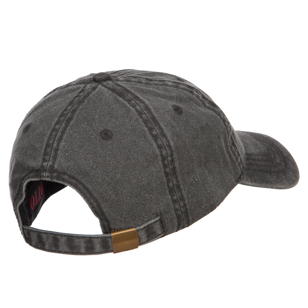 Green Beret Crest Embroidered Washed Cap - Black OSFM