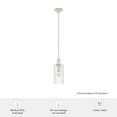 thumbnail image 7 of Hunter - Gatz 1-light Brushed Nickel, Mini Pendant Light, Dimmable, Modern Style, Cylinder Shaped, for Bedrooms, Dining, Living Rooms - 19792, 7 of 7