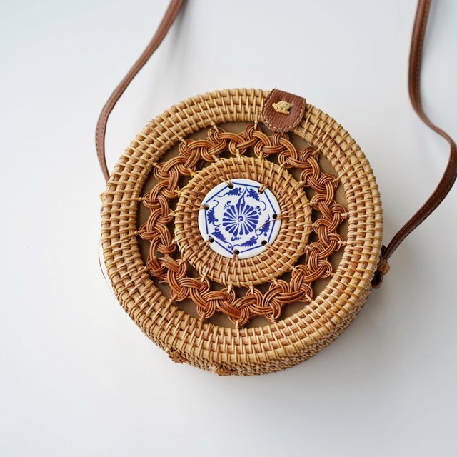 Bolso tejido de moda de ratán otoñal Bolso tejido estilo nicho de ratán retro vintage