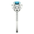 thumbnail image 3 of 1.46 ct Round Cut Simulated Turquoise 3 Stone 18K White Gold Womens Engagement Ring, 3 of 5